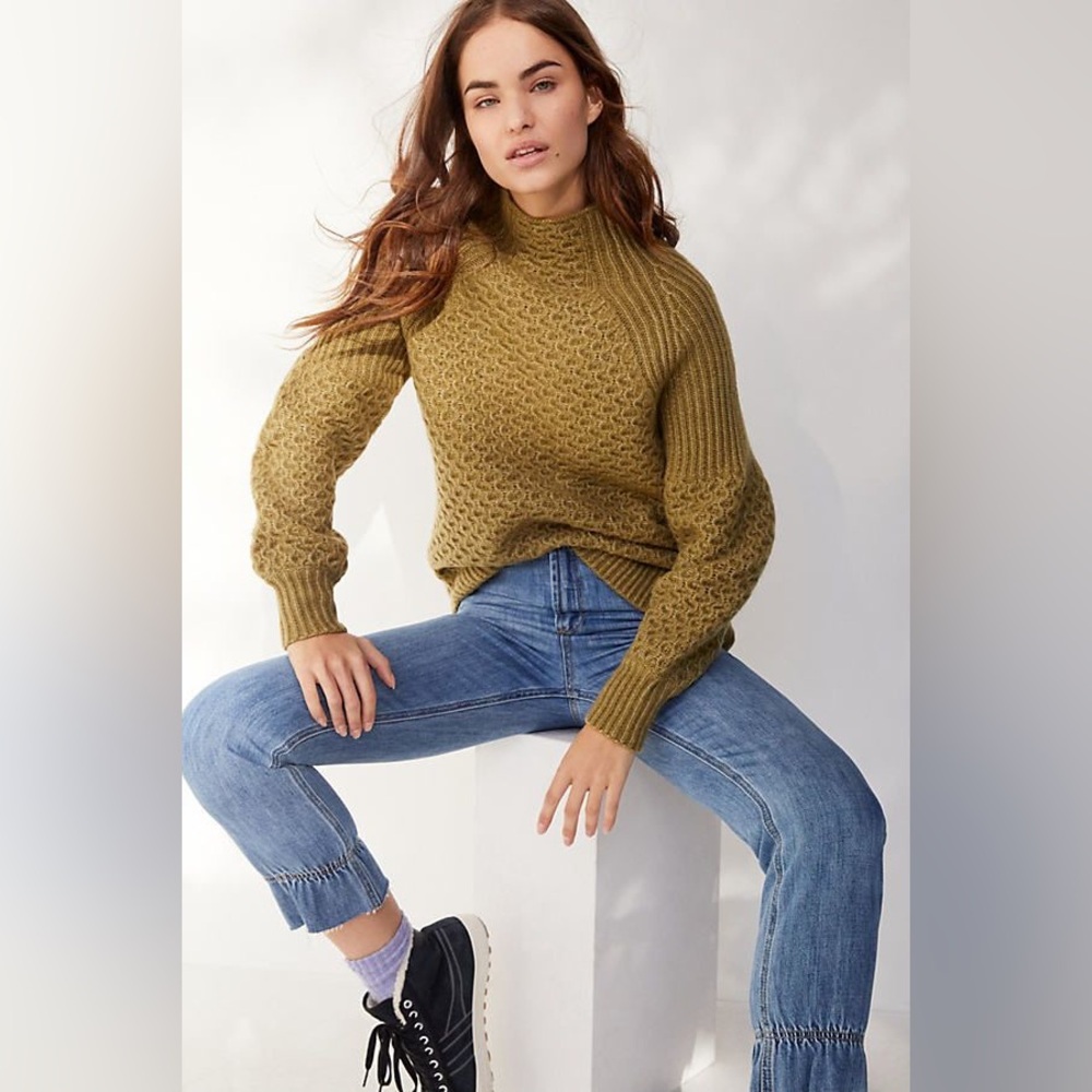 Anthropologie Women’s Bia Mock Neck Tunic Sweater - Picture 10 of 10